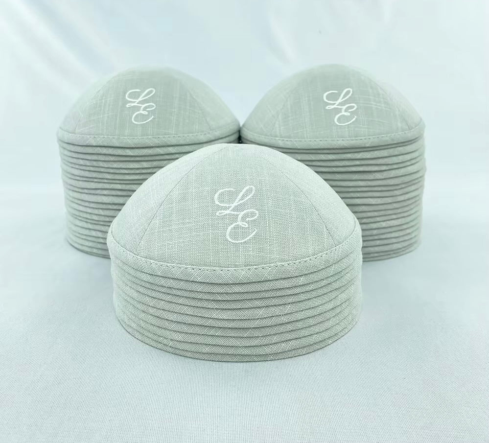 Kippa en lin élégante pour cérémonie juive – Maison Adar
