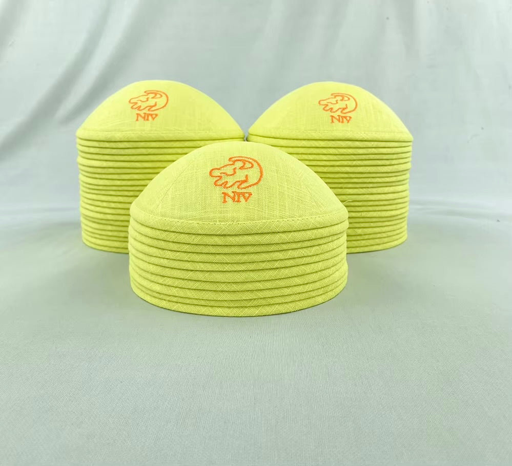 Kippa en lin élégante pour cérémonie juive – Maison Adar
