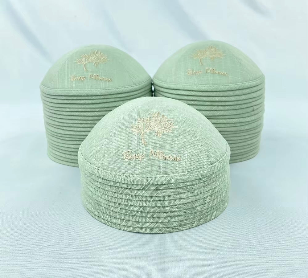Kippa en lin élégante pour cérémonie juive – Maison Adar
