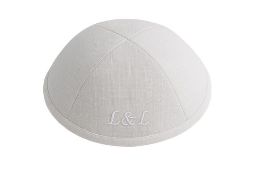 Kippa en lin élégante pour cérémonie juive – Maison Adar
